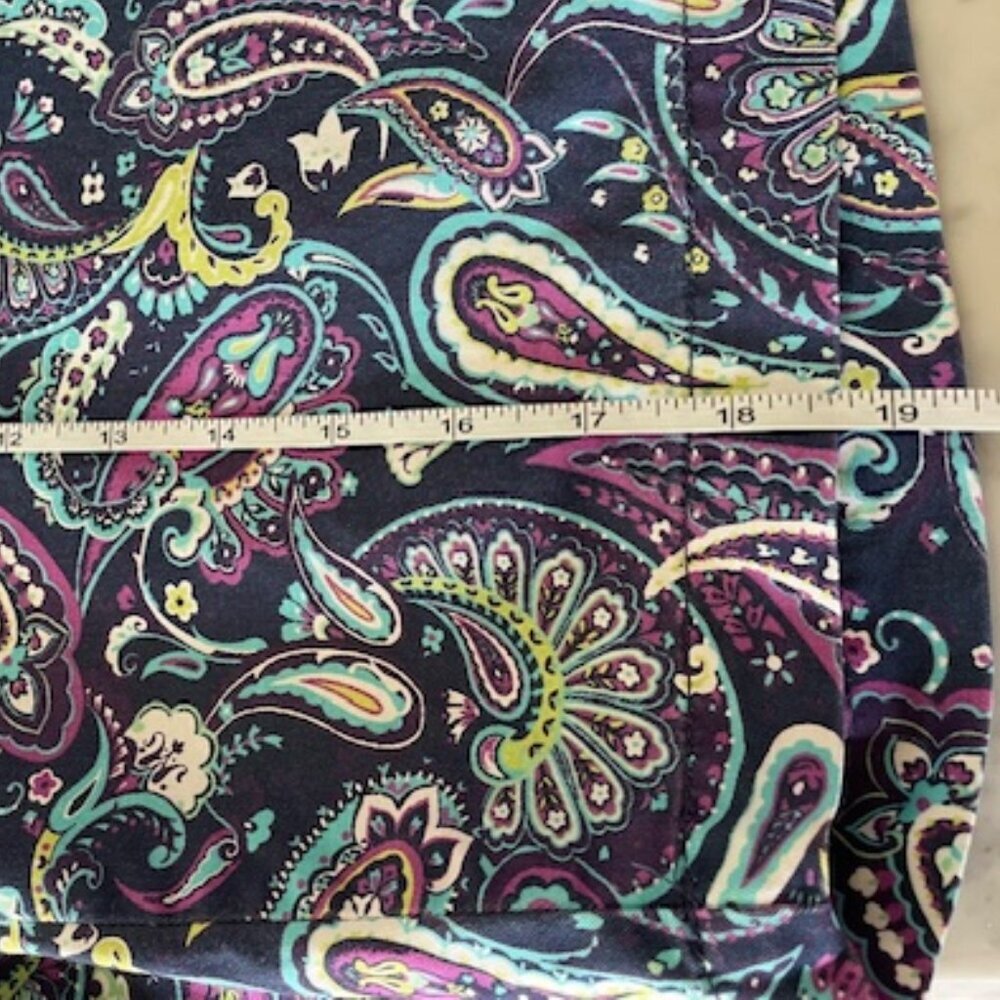 LANDS' END Colorful Paisley Cotton Flat Front Fit 2 Bermuda Shorts - Picture 13 of 14
